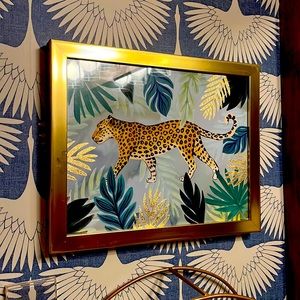 Leopard print in gold frame